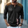 T-Shirts Et Debardeurs Pour Hommes LITB | Graphic Drapeau National Mode Du Quotidien Retro Vintage Homme 3D Effet Chemise Henley Shirt Casual Vacances Sortie T-Shirt Manche Longue Henley Chemise Printemps & Automne