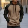 Sweats A Capuche Et Sweat-Shirts LITB | Homme Sweat A Capuche Capuche Bloc De Couleur Patchwork Sport & Loisir Du Quotidien Vacances Vetement De Rue Frais Decontractees Automne Hiver Vetement Tenue Pulls Capuche