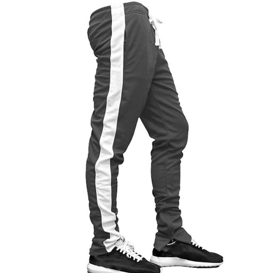 Bas Pour Hommes LITB | Homme Joggings Pantalon Jogging Pantalon Jogger Poche Cordon Taille Elastique Bloc De Couleur Confort Respirable Exterieur Du Quotidien Sortie Mode Decontractees