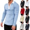 T-Shirts Et Debardeurs Pour Hommes LITB | Homme T Shirt Tee T-Shirt Chemise A Manches Longues Bloc De Couleur Quarter Zip Plein Air Vacances Manche Longue Patchwork Poche Avant Vetement Tenue Mode Design Basique