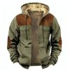 Sweats A Capuche Et Sweat-Shirts LITB | Homme Sweat A Capuche Zippe Veste Capuche Veste De Survetement Sherpa Flou Capuche Bloc De Couleur Sport & Loisir Du Quotidien Vacances Vetement De Rue Frais Decontractees