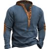 T-Shirts Et Debardeurs Pour Hommes LITB | Homme Chemise Henley Shirt T-Shirt Bloc De Couleur Henley Plein Air Vacances Manche Longue Vetement Tenue Mode Design Basique