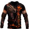 Sweats A Capuche Et Sweat-Shirts LITB | Homme Sweat A Capuche Capuche Dragon Imprimes Photos Viking Imprimer Du Quotidien Des Sports 3D Effet Basique Vetement De Rue Design Printemps & Automne Vetement Tenue Pulls Capuche Pulls Orange