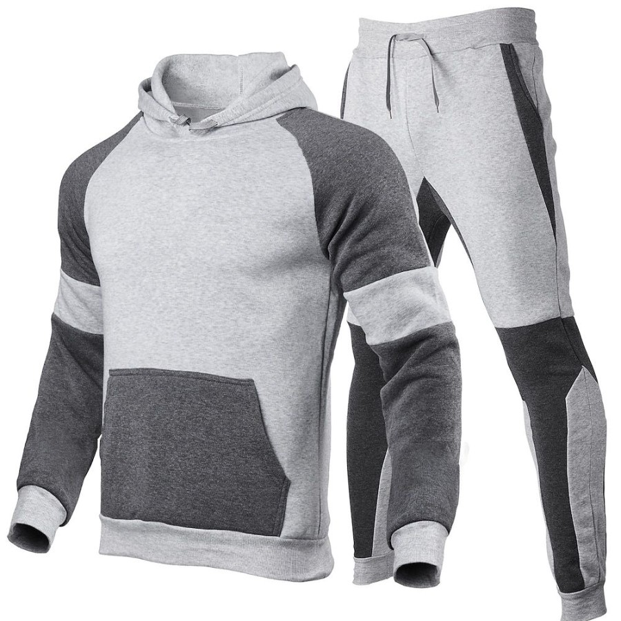 Sweats A Capuche Et Sweat-Shirts LITB | Homme Ensemble Survetement Survetement 2 Pieces Casual Taille Haute Respirable Sechage Rapide Evacuation De L Humidite Exercice Physique Fonctionnement Le Jogging Tenue De Sport Tenues De Sport Bloc