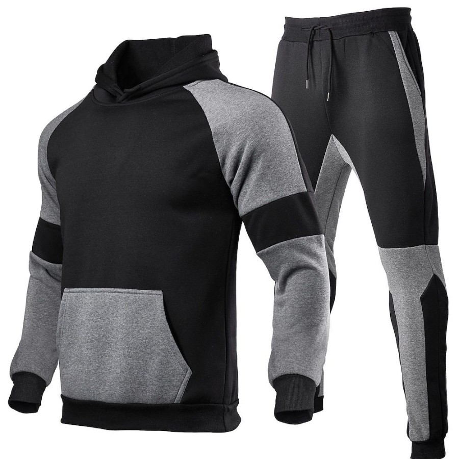 Sweats A Capuche Et Sweat-Shirts LITB | Homme Ensemble Survetement Survetement 2 Pieces Casual Taille Haute Respirable Sechage Rapide Evacuation De L Humidite Exercice Physique Fonctionnement Le Jogging Tenue De Sport Tenues De Sport Bloc