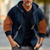 Sweats A Capuche Et Sweat-Shirts LITB | Homme Sweat A Capuche Sweat A Capuche Zippe Capuche Bloc De Couleur Patchwork Sport & Loisir Du Quotidien Vacances Vetement De Rue Frais Decontractees Printemps