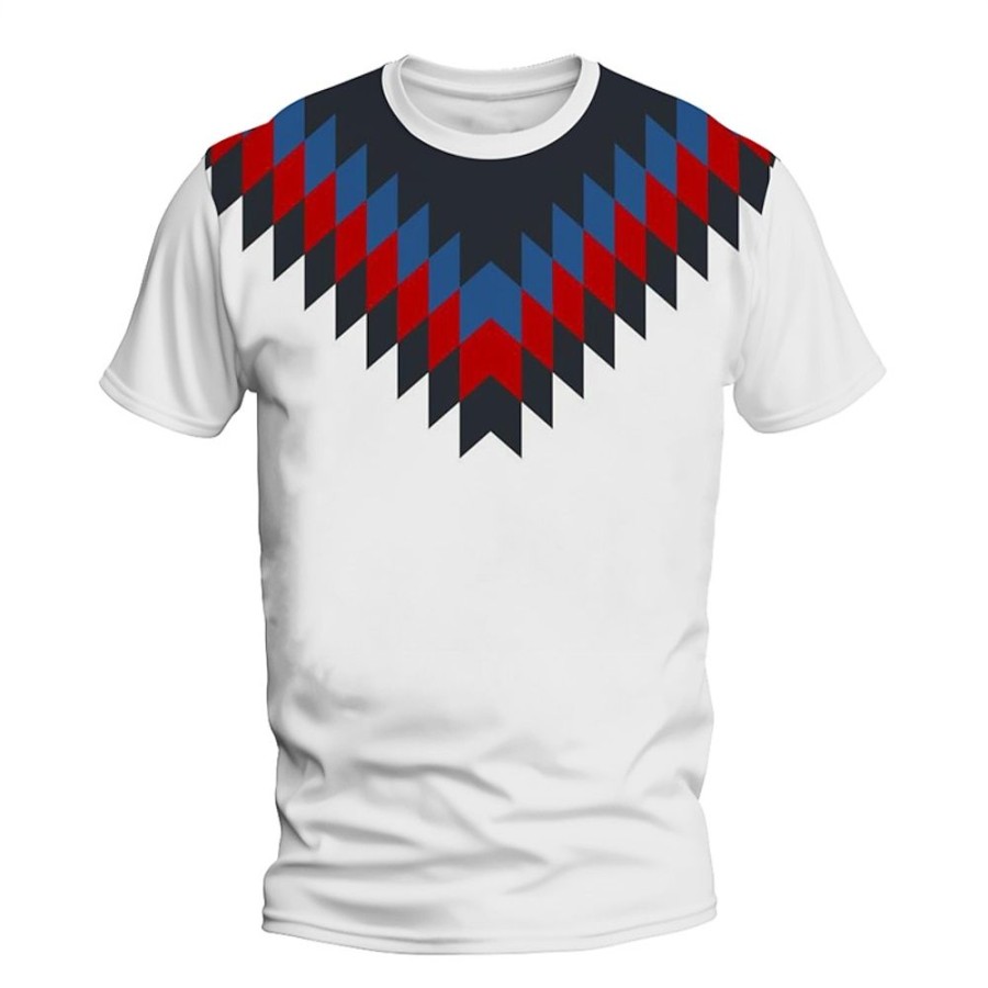 T-Shirts Et Debardeurs Pour Hommes LITB | Graphic Bloc De Couleur Geometrique Du Quotidien Design Retro Vintage Homme 3D Effet T Shirt Tee Sport Exterieur Vacances Sortie T-Shirt Manche Courte Col Ras Du Cou Chemise