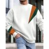 Sweats A Capuche Et Sweat-Shirts LITB | Homme Sweat Shirt Col Ras Du Cou Bloc De Couleur Patchwork Sport & Loisir Du Quotidien Vacances Vetement De Rue Basique Decontractees Printemps & Automne Vetement Tenue Pulls Capuche Pulls Blanche