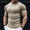 T-Shirts Et Debardeurs Pour Hommes LITB | Homme T Shirt Tee Plein Ras Du Cou Vacances Sortie Manches Courtes Tricote Vetement Tenue Mode Basique Decontractees