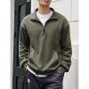 Sweats A Capuche Et Sweat-Shirts LITB | Homme Sweat Shirt Sweat-Shirt Quart De Fermeture Eclair Demi Fermeture Eclair Plein Sport & Loisir Du Quotidien Vacances Vetement De Rue Basique Decontractees Printemps & Automne Vert Veronese