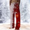 Bas Pour Hommes LITB | Homme Pantalon De Noel Pantalon Pantalon De Plage Cordon Taille Elastique Impression 3D Bonhomme De Neige Imprimes Graphiques Flocon De Neige Confort Respirant Noel Decontracte Quotidien Streetwear