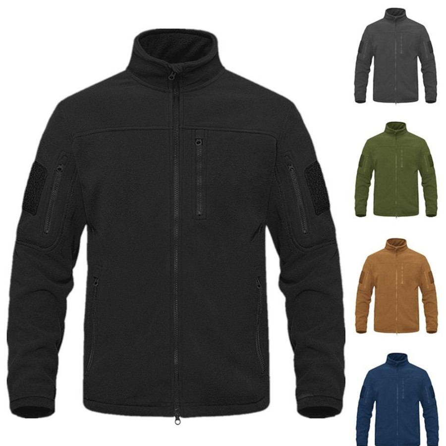 Sweats A Capuche Et Sweat-Shirts LITB | Homme Sweat Shirt Sweat-Shirt Entierement Zippe Tactique Col Mao Plein Sport & Loisir Du Quotidien Vacances Basique Decontractees Tactique Automne Hiver