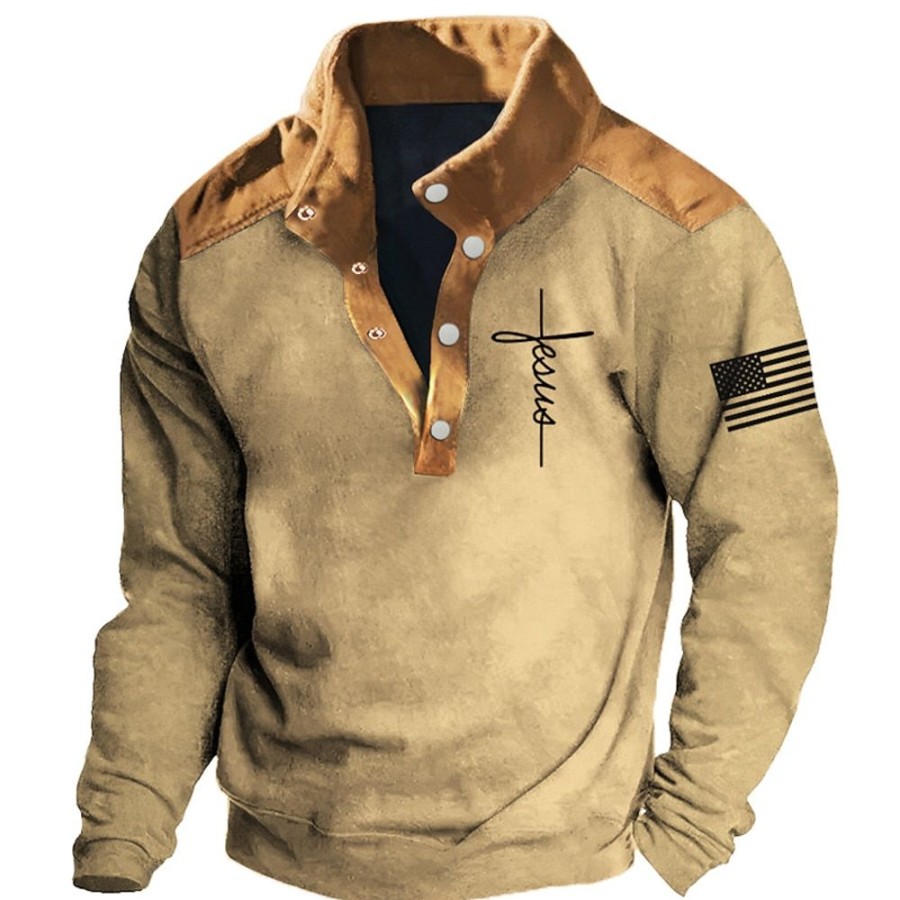 Sweats A Capuche Et Sweat-Shirts LITB | Croix Jesus Homme Du Quotidien 3D Effet Sweat Shirt Sport Exterieur Vacances Vetement De Rue Sweats Manche Longue Mao Imprimer Printemps & Automne Designer Sweat A Capuche