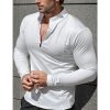 T-Shirts Et Debardeurs Pour Hommes LITB | Homme T Shirt Tee Chemises Evacuant L Humidite Chemises A Meche Seche T-Shirt Chemise A Manches Longues Plein Quarter Zip Plein Air Vacances Manche Longue Vetement Tenue Sport Design Basique