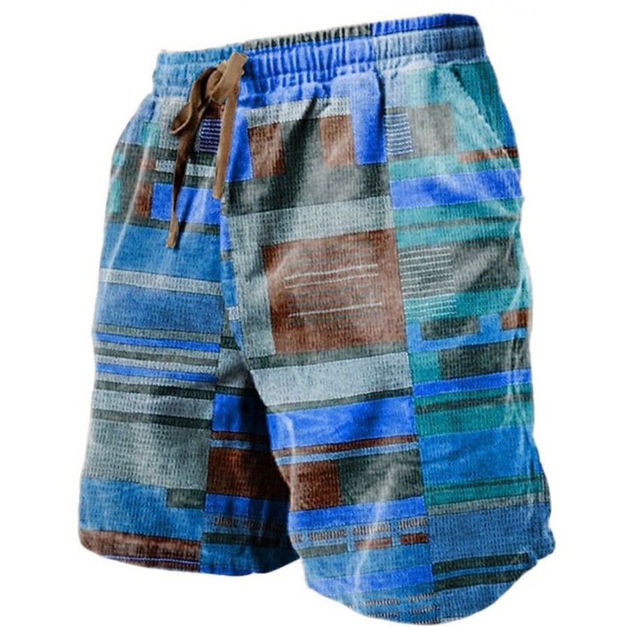 Bas Pour Hommes LITB | Homme Short Short D Ete Short De Plage Cordon Taille Elastique Impression 3D Graphic Mariniere Geometrie Respirable Doux Court Casual Du Quotidien Vacances Vetement De Rue Hawaien Clair