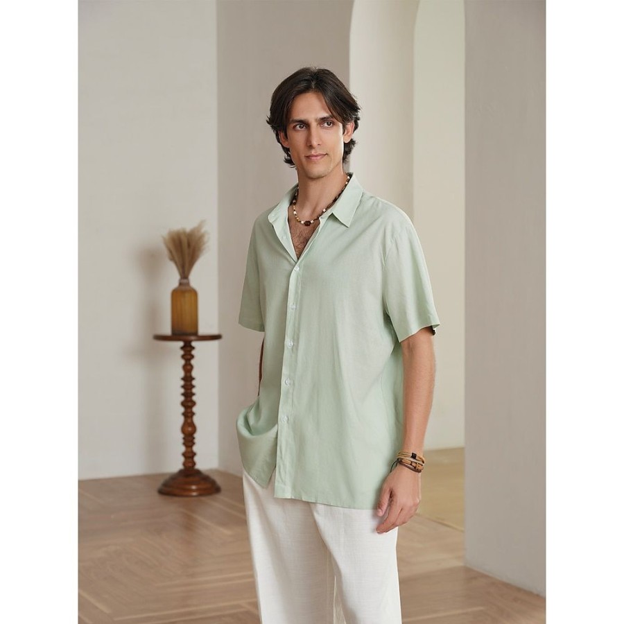 Boutique De Linge LITB | Chemises Pour Hommes Ete Tenue Chemise A Manches Courtes Chemises Hauts Chemisier Tee