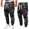 Bas Pour Hommes LITB | Homme Pantalon Cargo Pantalon Cargo Pantalon Jogging Pantalon Jogger Pantalon Cordon Taille Elastique Multi Poche Camouflage Sport Exterieur Decontractees Micro-Elastique