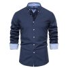 Chemises Pour Hommes LITB | Homme Chemise Manche Longue Bloc De Couleur Revers Printemps & Automne Bureau Et Carriere Fete De Mariage Vetement Tenue