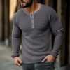 T-Shirts Et Debardeurs Pour Hommes LITB | Homme T Shirt Tee Chemise Henley Shirt T-Shirt Chemise A Manches Longues Plein Henley Plein Air Vacances Manche Longue Vetement Tenue Mode Design Basique