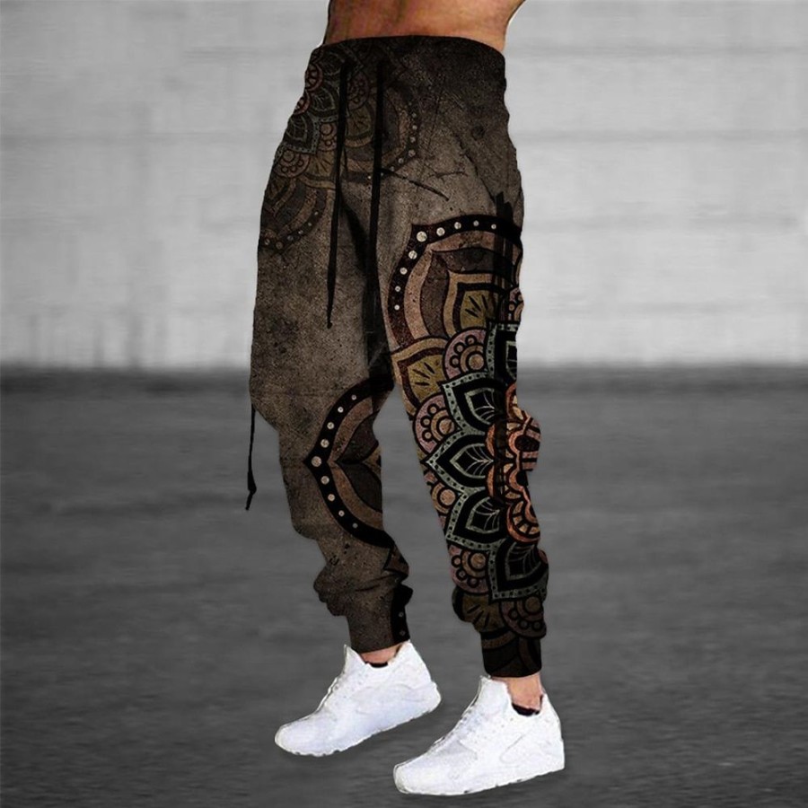 Bas Pour Hommes LITB | Homme Joggings Pantalon Jogger Pantalon Cordon Taille Elastique Impression 3D Imprimes Photos Confort Respirable Sport Exterieur Casual Du Quotidien Melange De Coton Eponge Vetement De Rue Design