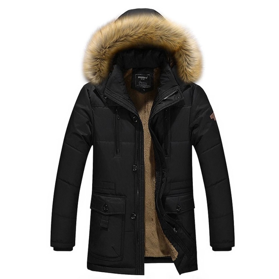 Vetements D'Exterieur Pour Hommes LITB | Homme Manteau D Hiver Veste D Hiver Doudoune Veste Matelassee Poche Full Zip Du Quotidien Vacances Fin De Semaine Longue Casual Quotidien Minimalisme Coupe Vent Coupe Vent Chaud Hiver Couleur Unie