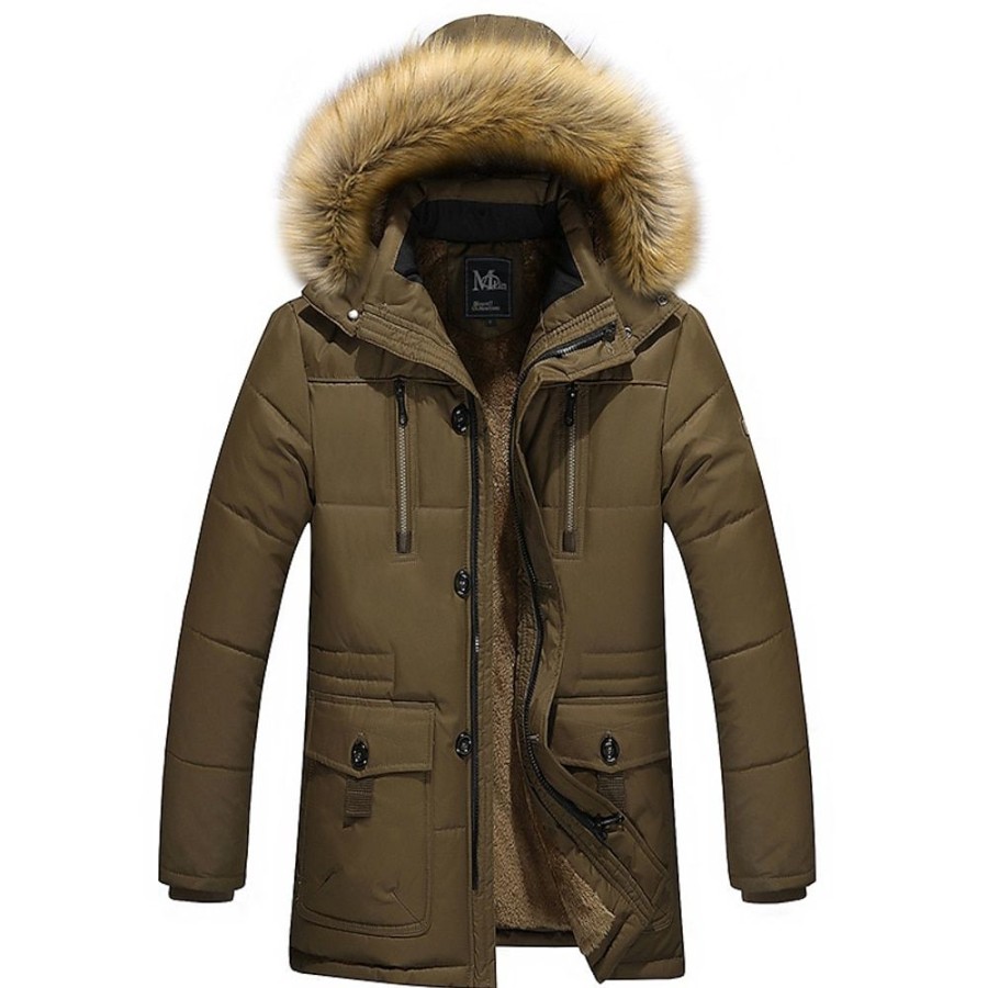 Vetements D'Exterieur Pour Hommes LITB | Homme Manteau D Hiver Veste D Hiver Doudoune Veste Matelassee Poche Full Zip Du Quotidien Vacances Fin De Semaine Longue Casual Quotidien Minimalisme Coupe Vent Coupe Vent Chaud Hiver Couleur Unie