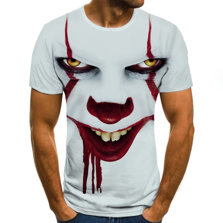 T-Shirts Et Debardeurs Pour Hommes LITB | Homme T Shirt Tee Chemise Tee Vetement De Rue Casual Punk Et Gothique Manche Courte Graphic Tribal 3D Print Col Rond Halloween Sortie Imprimer Vetements Vetement De Rue