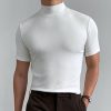 T-Shirts Et Debardeurs Pour Hommes LITB | Homme T Shirt Tee Couleur Unie Mao Plein Air Vacances Manches Courtes Vetement Tenue Mode Casual Confortable / Ete / Printemps / Ete