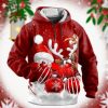 Sweats A Capuche Et Sweat-Shirts LITB | Graphique Pere Noel Mode Masculine Impression 3D Sweat A Capuche Sport Plein Air Vacances Sweats A Capuche Rouge Drak Rouge Manches Longues A Capuche Imprime Poche Avant Ressort& Sweat A Capuche Rouge Fonce