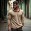 T-Shirts Et Debardeurs Pour Hommes LITB | Homme T Shirt Tee T-Shirt Chemise A Manches Longues Plein Capuche Plein Air Vacances Manche Longue Vetement Tenue Mode Design Basique