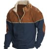 Sweats A Capuche Et Sweat-Shirts LITB | Homme Sweat Shirt Sweat Zippe Demi Fermeture Eclair Bloc De Couleur Patchwork Sport & Loisir Du Quotidien Vacances Vetement De Rue Basique Decontractees Printemps & Automne