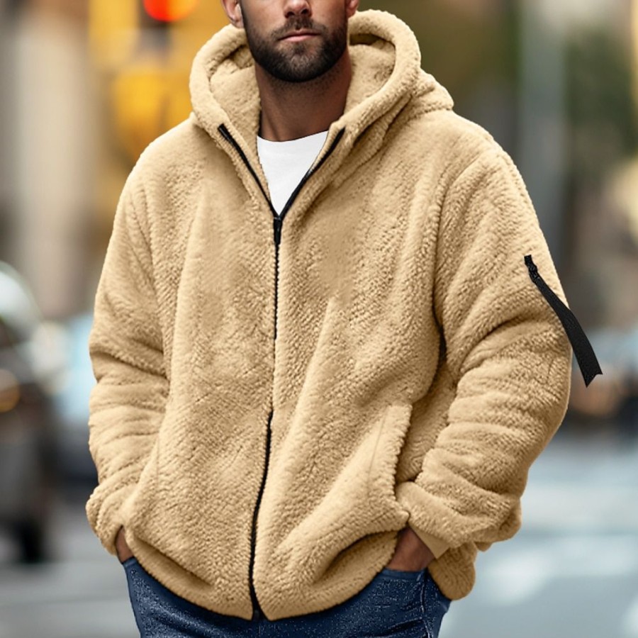 Sweats A Capuche Et Sweat-Shirts LITB | Homme Sweat A Capuche Pardessus Sweat A Capuche En Molleton Capuche Plein Sport & Loisir Du Quotidien Vacances Vetement De Rue Frais Decontractees Automne Hiver