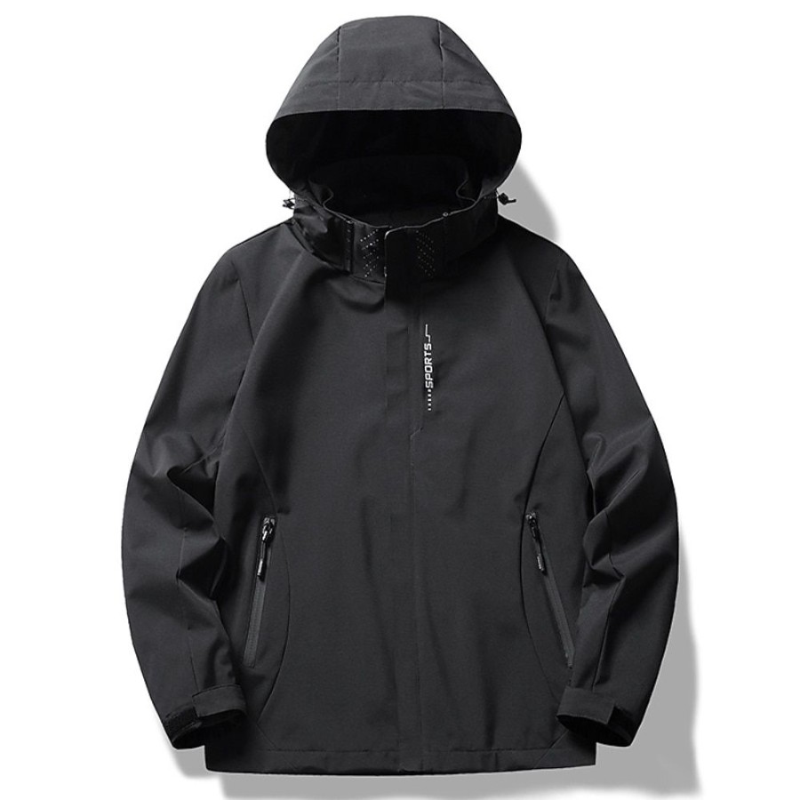 Vetements D'Exterieur Pour Hommes LITB | Homme Veste D Exterieur Veste Legere Impermeable Veste De Randonnee Exterieur Usage Quotidien Chaud Automne Hiver Plein Mode Vetement De Rue Capuche Normal Veste