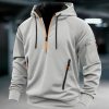 Sweats A Capuche Et Sweat-Shirts LITB | Homme Sweat A Capuche Sweat A Capuche Quart Zippe Capuche Plein Poche Sport & Loisir Du Quotidien Vacances Vetement De Rue Frais Decontractees Printemps & Automne