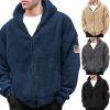 Sweats A Capuche Et Sweat-Shirts LITB | Homme Sweat A Capuche Sweat A Capuche Zippe Sherpa Flou Capuche Drapeau National Sport & Loisir Du Quotidien Vacances Vetement De Rue Frais Decontractees Automne Hiver