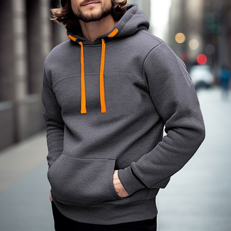 Sweats A Capuche Et Sweat-Shirts LITB | Homme Sweat A Capuche Capuche Bloc De Couleur Sport & Loisir Du Quotidien Vacances Vetement De Rue Frais Decontractees Printemps & Automne Vetement Tenue Pulls Capuche Pulls