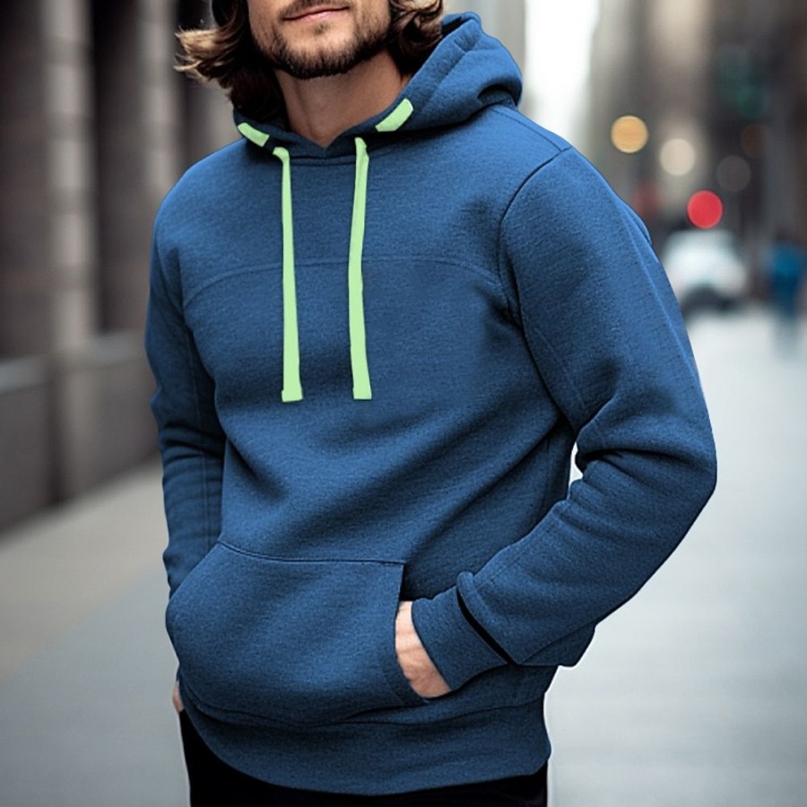 Sweats A Capuche Et Sweat-Shirts LITB | Homme Sweat A Capuche Capuche Bloc De Couleur Sport & Loisir Du Quotidien Vacances Vetement De Rue Frais Decontractees Printemps & Automne Vetement Tenue Pulls Capuche Pulls