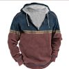 Sweats A Capuche Et Sweat-Shirts LITB | Homme Sweat A Capuche Sweats A Capuche Zippes Capuche Bloc De Couleur Sport & Loisir Du Quotidien Vacances Retro Tage Frais Decontractees Printemps & Automne Vetement