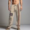 Boutique De Linge LITB | Tribal Impression Bandana Retro Vintage Homme Impression 3D Pantalon Exterieur Usage Quotidien Vetement De Rue Coton Lin S M L Taille Mediale Elasticite Pantalon