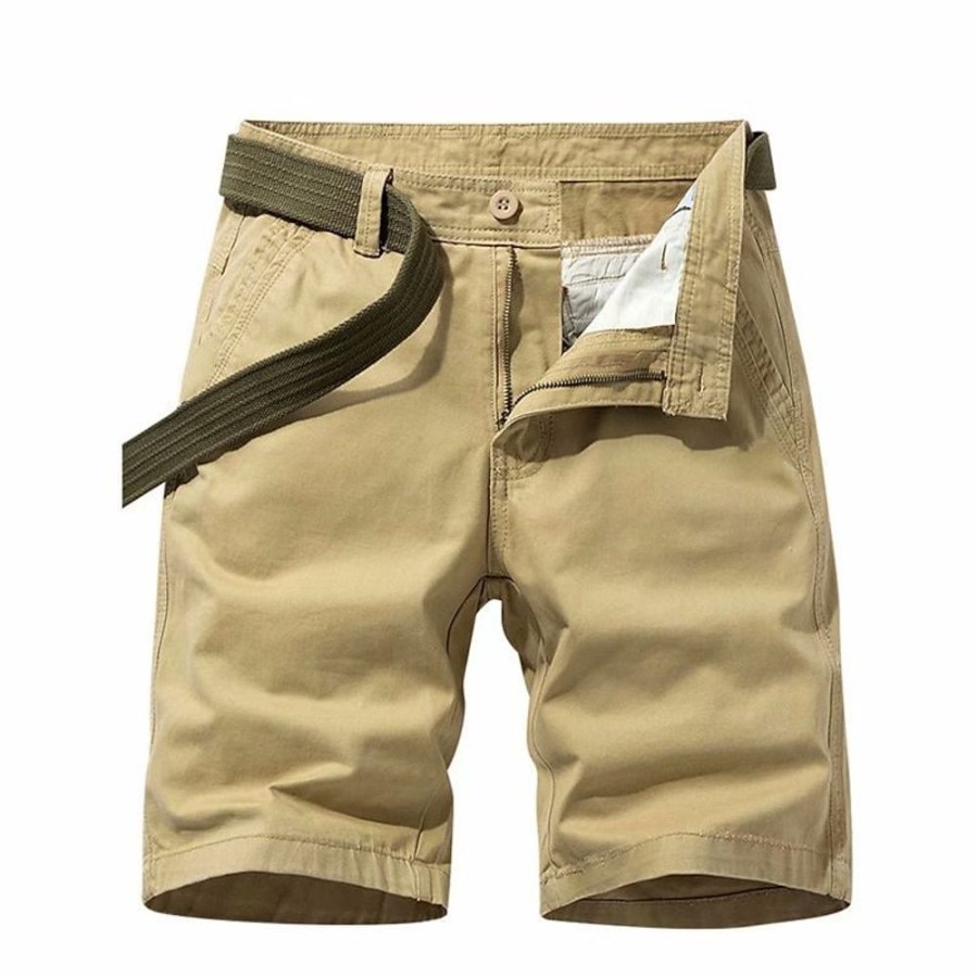 Bas Pour Hommes LITB | Homme Short Chino Bermuda Short De Travail Poche Plein Confort Respirable Longueur Genou Exterieur Casual Du Quotidien Serge Mode Vetement De Rue