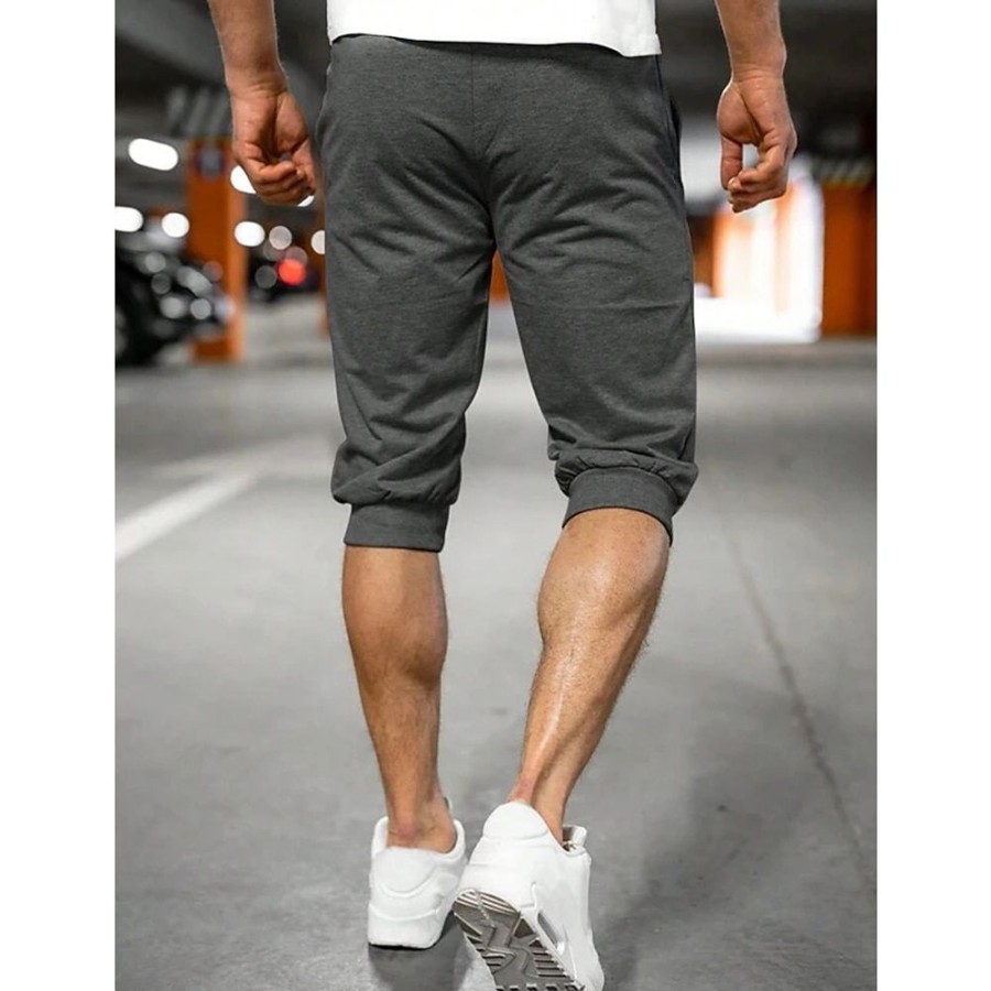 Bas Pour Hommes LITB | Homme Joggings Pantalon Jogging Pantalons Capri Cordon Taille Elastique Plein Confort Respirable Exterieur Du Quotidien Sortie 100% Coton Mode Decontractees