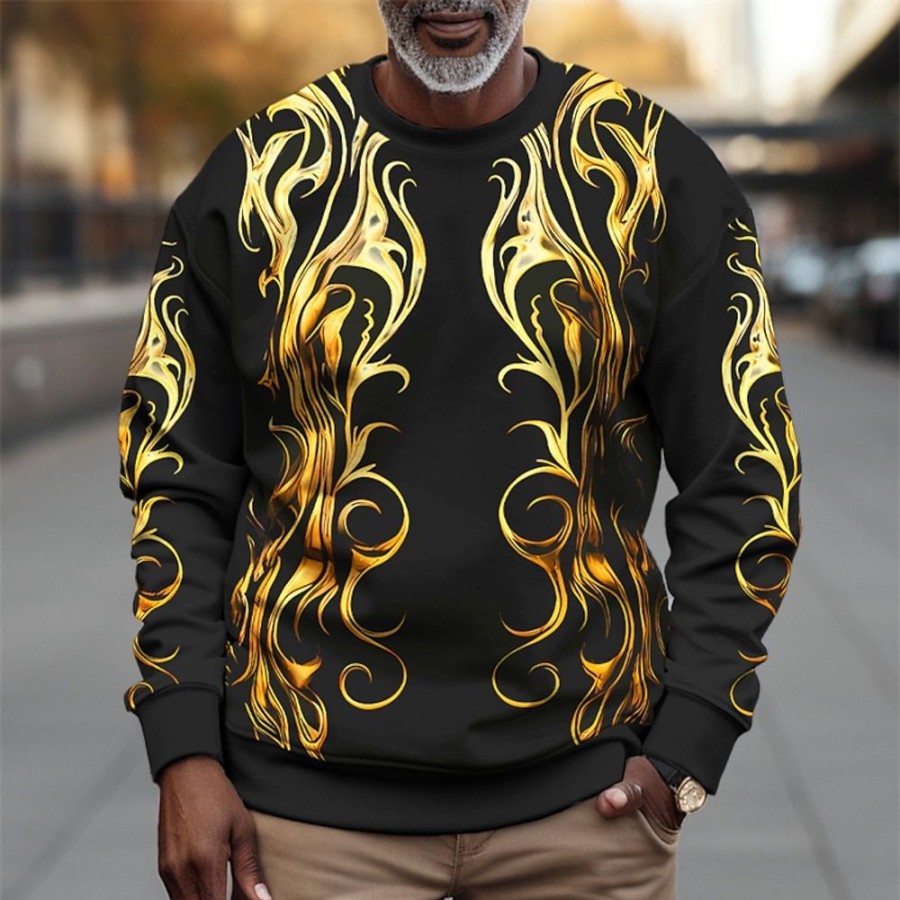 Sweats A Capuche Et Sweat-Shirts LITB | Graphic Floral Homme Mode 3D Effet Sweat A Capuche Vacances Sortie Vetement De Rue Sweats Col Ras Du Cou Imprimer Printemps & Automne Designer Sweat A Capuche