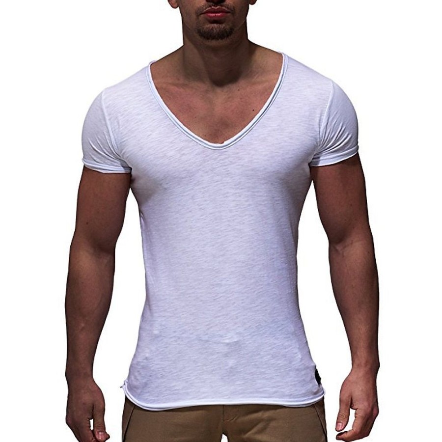 T-Shirts Et Debardeurs Pour Hommes LITB | Homme T Shirt Tee Tee Plein Col Rond Aptitude Gymnastique Manche Courte Vetement Tenue Vetement De Rue Vetement De Sport Travail Basique