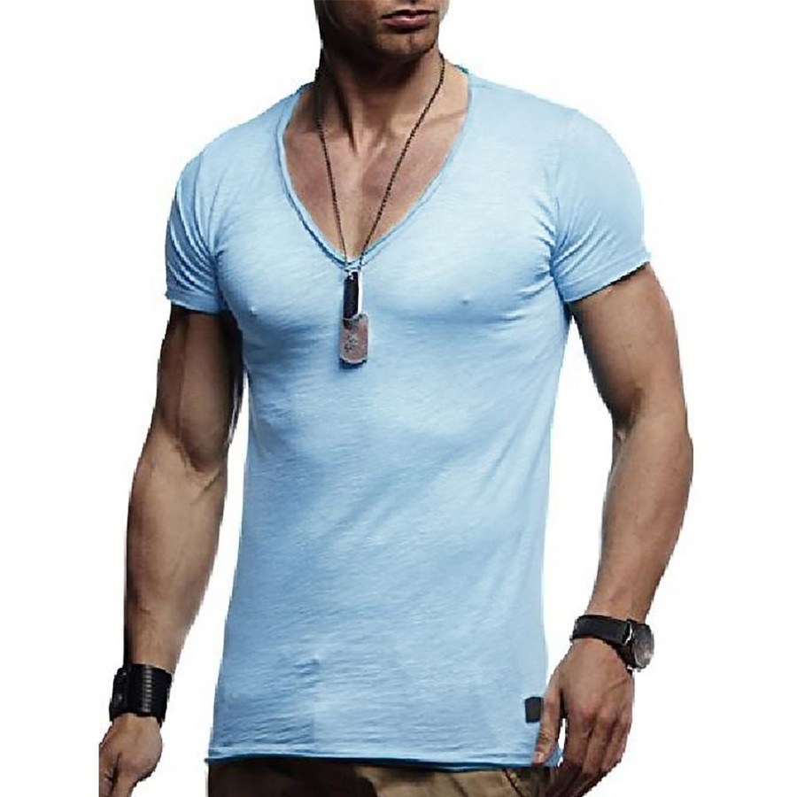 T-Shirts Et Debardeurs Pour Hommes LITB | Homme T Shirt Tee Tee Plein Col Rond Aptitude Gymnastique Manche Courte Vetement Tenue Vetement De Rue Vetement De Sport Travail Basique