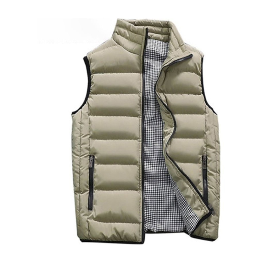 Vetements D'Exterieur Pour Hommes LITB | Homme Coupe Vent Gilet De Course A Pied Matelasse Full Zip Sans Manches Pardessus Casual Athleisure Hiver Chaud Etanche Respirable Aptitude Exercice Physique Fonctionnement Tenue De Sport Tenues De