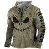 Sweats A Capuche Et Sweat-Shirts LITB | Imprimes Photos Monstre Homme Du Quotidien 3D Effet Sweat Shirt Halloween Vacances Sortie Sweats Manche Longue Mao Imprimer Cordon Printemps & Automne Designer Sweat A Capuche