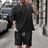 T-Shirts Et Debardeurs Pour Hommes LITB | Geometrique Imprimes Photos Sport Design Decontractees Homme Ensemble Chemises Ensemble Short Et T-Shirt Tenues De T-Shirts Exterieur Du Quotidien Vacances T-Shirt Manche