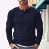 T-Shirts Et Debardeurs Pour Hommes LITB | Homme T Shirt Tee Chemise Henley Shirt T-Shirt Chemise A Manches Longues Plein Henley Plein Air Vacances Manche Longue Vetement Tenue Mode Design Basique