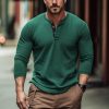 T-Shirts Et Debardeurs Pour Hommes LITB | Homme T Shirt Tee Chemise Henley Shirt T-Shirt Chemise A Manches Longues Plein Henley Plein Air Vacances Manche Longue Vetement Tenue Mode Design Basique