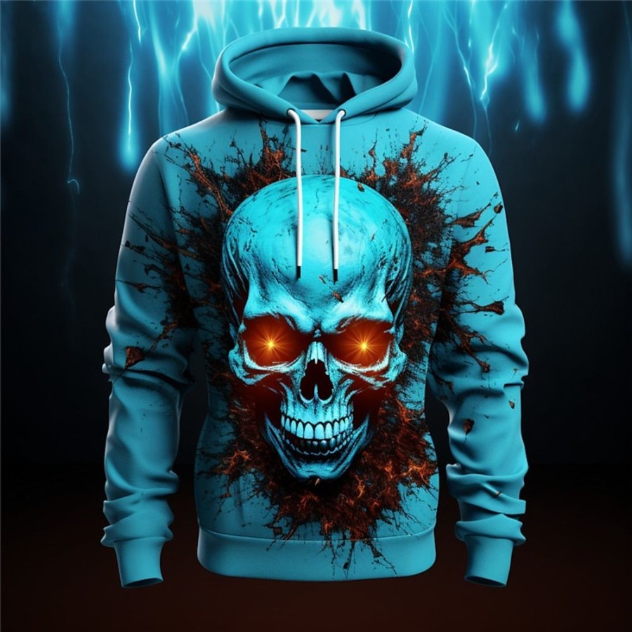 Sweats A Capuche Et Sweat-Shirts LITB | Graphic Flamme Homme Mode 3D Effet Sweat A Capuche Sport Exterieur Vacances Vetement De Rue Sweats A Capuche Manche Longue Capuche Imprimer Poche Avant Printemps & Automne Designer Sweat